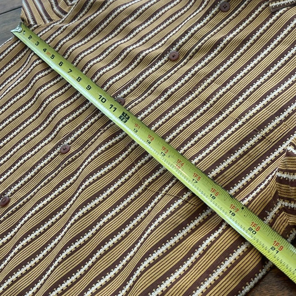 RARE Prana Long sleeve button down collared brown shirt size large old logo - Picture 8 of 17